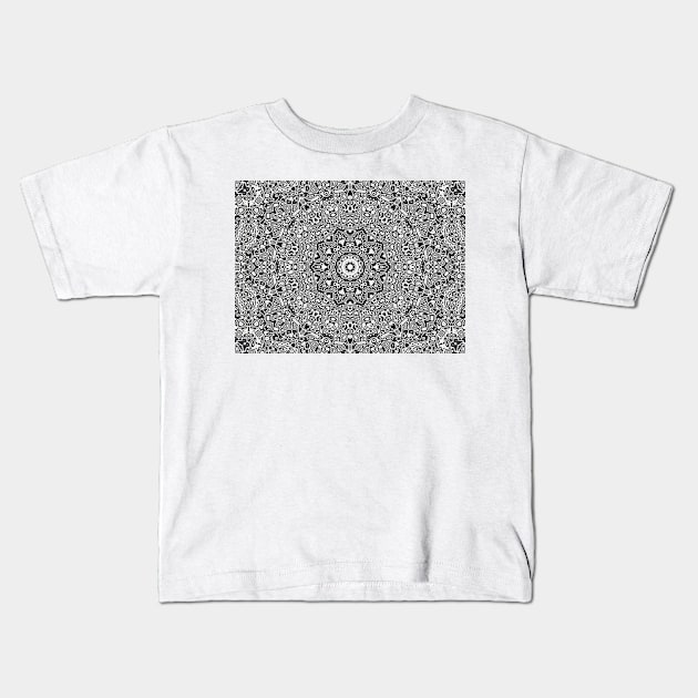Thai pattern shapes, black and white, Vector abstract modern minimalist Kids T-Shirt by Atroce